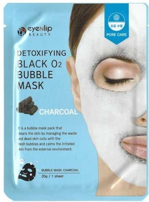 Маска тканевая кислородная DETOXIFYING BLACK O2 BUBBLE MASK CHARCOAL 20гр