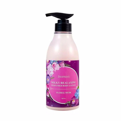 Лосьон для тела DEOPROCE MILKY RELAXING PERFUMED BODY LOTION COTTON ROSE 500 мл