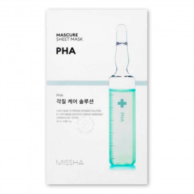 Маска для лица MASCURE PEELING SOLUTION SHEET MASK PHA 28мл