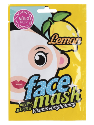 Маска д/лица тканевая BLING POP Lemon Vitamin & Brightening Mask 20мл