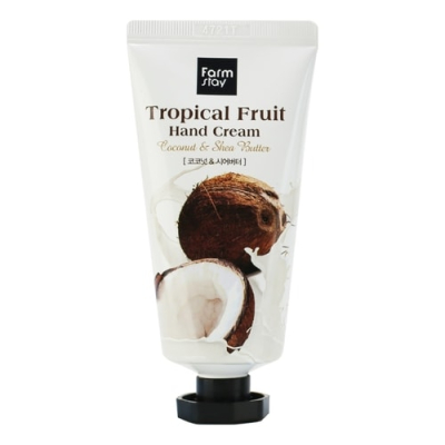 Крем для рук и ногтей с маслом ши и экстрактом кокоса Farmstay Tropical Fruit Hand Cream Coconut 50 мл (8809638300405)