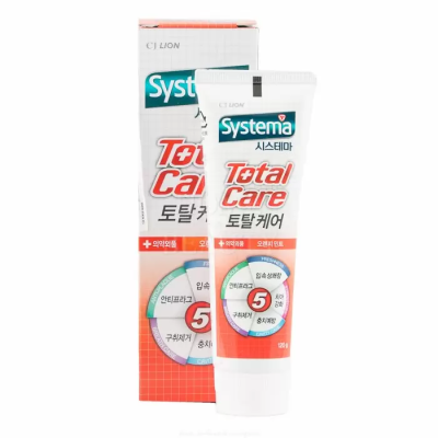 Паста зубная комплексный уход со вкусом апельсина "Systema total care", 120г