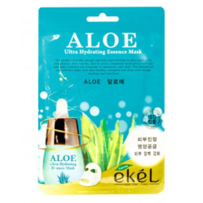 Ekel Маска для лица тканевая с алоэ - Essence mask aloe, 25г