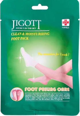 Маска-носочки для ног отшелушивающая увлажняющая  JIGOTT CLEAN&MOISTURIZING FOOT PACK