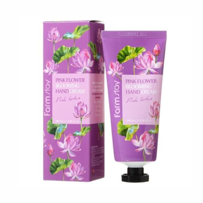 FARMSTAY Крем для рук с экстрактом розового лотоса Farmstay Pink Flower Blooming  Hand Cream Pink Lotus, 100гр