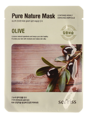 Маска д/лица тканевая Secriss Pure Nature Mask Pack-Olive 25мл