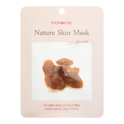 FOODAHOLIC Маска тканевая FOODAHOLIC Red Ginseng Nature Skin Mask (23ml)