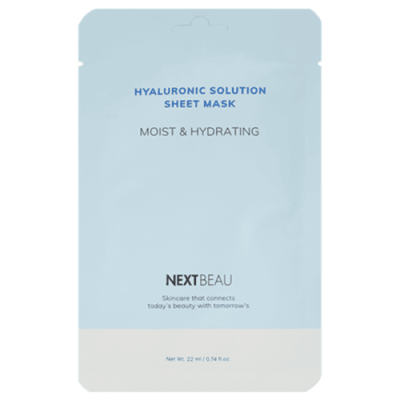 NEXTBEAU Маска тканевая с гиалуроновой кислотой - hyaluronic solution moist & hydrating, 22мл