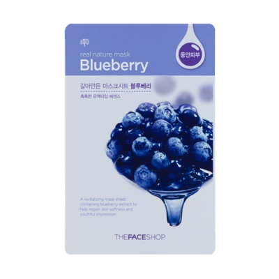 Маска для лица тканевая REAL NATURE MASK SHEET BLUEBERRY.2017