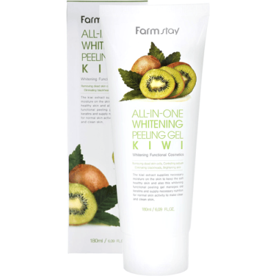 Гель-скатка с экстрактом киви Farmstay ALL IN ONE WHITENING PEELING GEL CREAM KIWI 180мл