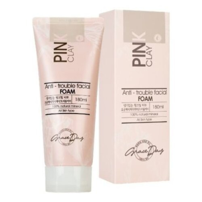 Grace Day Пенка для умывания с розовой глиной - Pink clay anti-trouble facial foam, 180мл