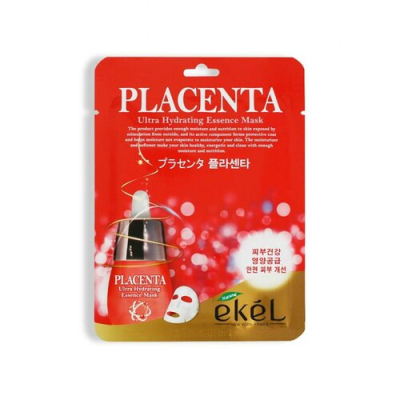 Ekel Маска для лица тканевая с плацентой - Essence mask placenta, 25г