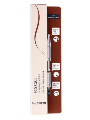 Карандаш д/бровей Eco Soul Designing Eyebrow 01 Brown 0,2гр+0,12гр