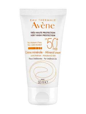 AVENE Солнцезащитный крем с минерал.экраном SPF 50+, 50 мл