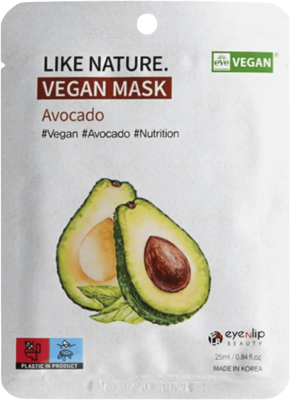 Маска тканевая с экстрактом авокадо Like Nature Vegan Mask Pack # Avocado