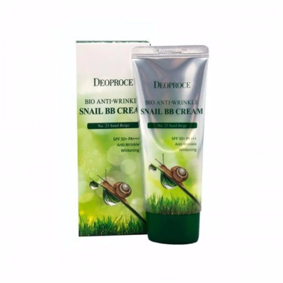 Крем ББ с муцином улитки 23 тон DEOPROCE BIO ANTI-WRINKLE SNAIL BB  60g