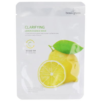 Маска на тканевой основе BeauuGreen  Premium Lemon Essence mask 23g