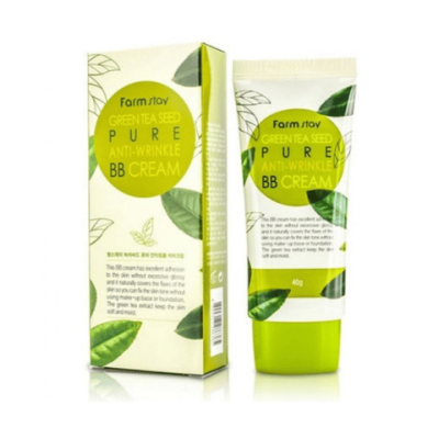 Матирующий ВВ крем для лица омолаживающий Farmstay Green Tea Seed Pure Anti-Wrinkle BB Cream 40 г (8809317286365)