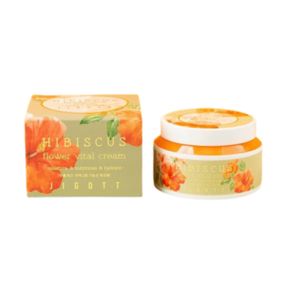 Крем для лица с экстрактом гибискуса JIGOTT HIBISCUS FLOWER VITAL CREAM, 100  мл