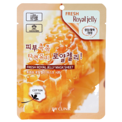 3W Clinic Маска тканевая для лица маточное молочко - Fresh royal jelly mask sheet, 23мл