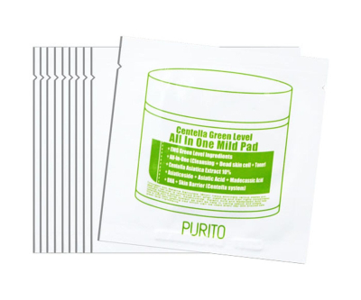 Centella Пэды с центеллой PURITO Centella Green Level All In One Mild Pad 10EA (travel size) 10шт