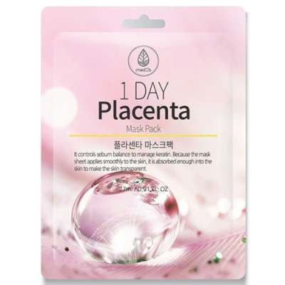 Med B Тканевая маска с экстрактом фитоплаценты антивозрастная - 1 Day placenta mask pack, 27мл