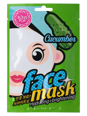 Маска д/лица тканевая BLING POP CUCUMBER HYDRATING & BRIGHTENING MASK 20мл