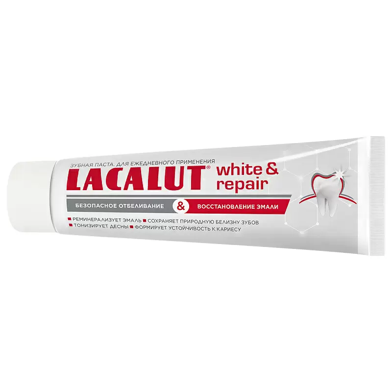 Паста lacalut white. Лакалют з/п White Repair 75мл. Зубная паста Lacalut White & Repair. Lacalut, White Repair, зубная паста, 65 мл. Зубная паста лакалют 75мл Уайт энд Рипейр.