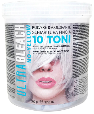 Пудра 10 тонов обесцвечивания с антижелтым эффектом ULTRABLEACH NO-YELLOW BLEACHING POWDER 500 г