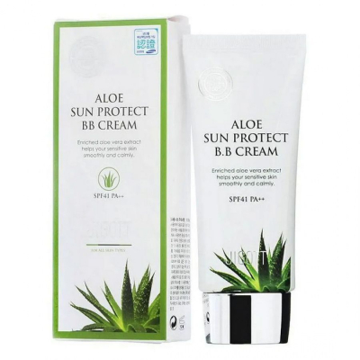 Крем ББ для лица с экстрактом алоэ солнцезащитный JIGOTT ALOE SUN PROTECT B.B CREAM SPF41 PA++ 50 мл