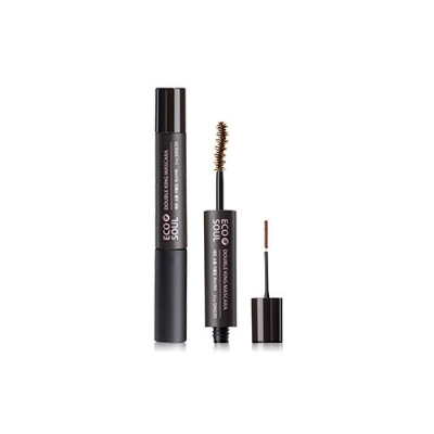 Тушь для ресниц с двумя щеточками Eco Soul Double King Mascara 02. Pink brown 6мл*2,5мл