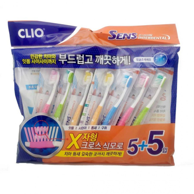 CLIO Набор щеток зубных Sens Interdental Antibacterial Ultrafine Toothbrush (5+5ea)