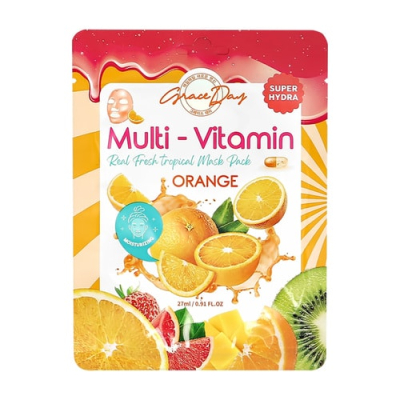 Grace Day Маска тканевая с экстрактом апельсина - Multi-vitamin orange mask pack, 27мл