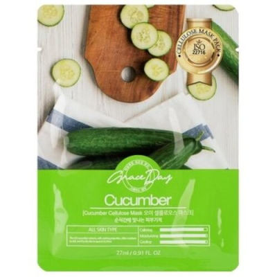 Grace Day Маска тканевая с экстрактом огурца - Cucumber cellulose mask, 27мл