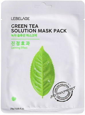 Маска тканевая LEBELAGE GREEN TEA SOLUTION MASK