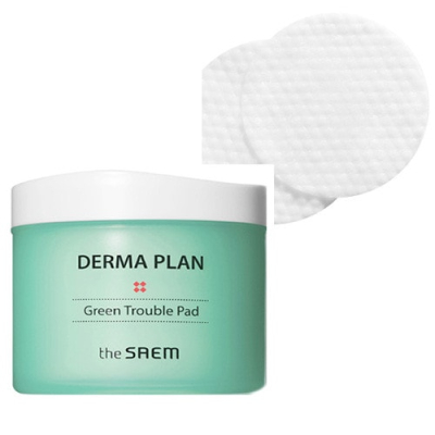 Пилинг-пады Derma Plan Green Trouble Pad 70шт