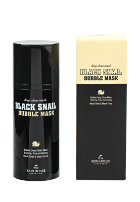 Маска для лица кислородная с муцином улитки THE SKIN HOUSE BLACK SNAIL BUBBLE MASK 100мл