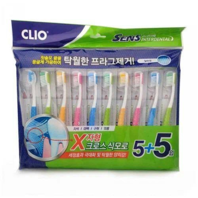 CLIO Набор щеток зубных Sens Interdental Antibacterial Normal Toothbrush (5+5ea)