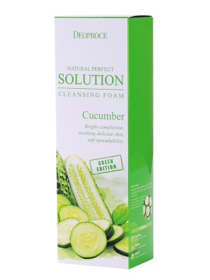 Пенка д/умывания NATURAL PERFECT SOLUTION CLEANSING FOAM GREEN EDITION CUCUMBER 170гр