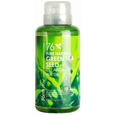 Вода очищающая с экстрактом зеленого чая  FarmStay 76 Pure Natural Green Tea Seed Cleansing Water, 500 мл