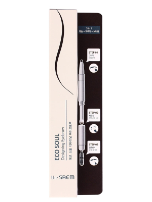 Карандаш д/бровей Eco Soul Designing Eyebrow 03 Grey Brown 0,2гр+0,12гр