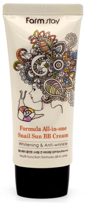 ББ-крем для лица с экстрактом улитки Farmstay Formula All-In-One Snail Sun BB Cream SPF50+ 50 г (8809297384303)