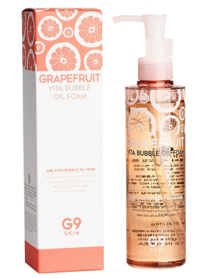 Пенка д/умывания с экстрактом грейпрфрута G9SKIN Grapefruit Vita Bubble Oil Foam 210гр