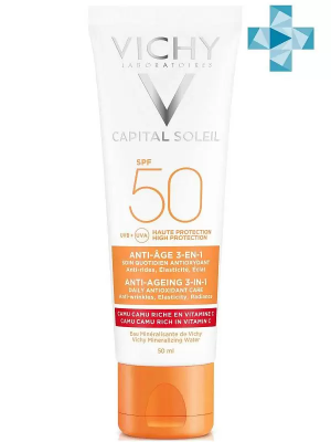 Антивозрастной уход 3 в 1 с антиоксидантами SPF 50 Capital Ideal Soleil, 50 мл