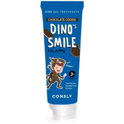 Паста зубная гелевая детская Dino's Smile с ксилитом и вкусом шоколадного печенья, 60г