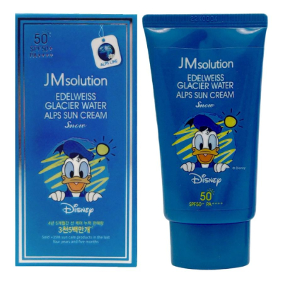 Jmsolution Охлаждающий солнцезащитный крем SPF50+/PA++++ / Edelweiss Glacier Water Alps Moist Suncream Snow Disney Donald Duck, 50 мл