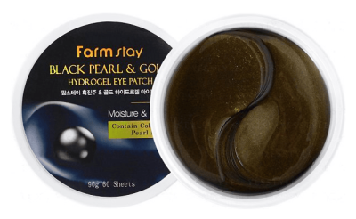 Патчи гидрогелевые для области вокруг глаз FarmStay Black Pearl & Gold Hydrogel Eye Patch, 90g