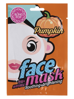 Маска д/лица тканевая укрепляющая BLING POP Pumpkin Soothing & Brightening Mask 20мл