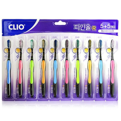 CLIO Набор щеток зубных Fine All Antibacterial R Toothbrush 5+5