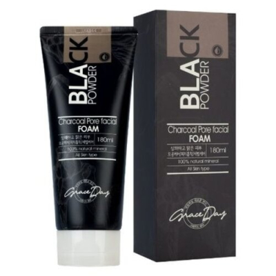 Grace Day Пенка для умывания с древесным углем - Black powder charcoal pore facial foam, 180мл